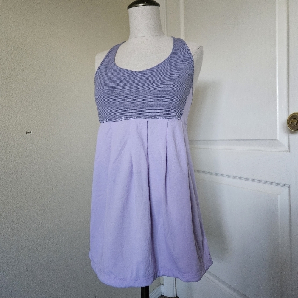 Lululemon Power Technique Tank Lilac / Lilac Heathered Coal Wee Stripe 8